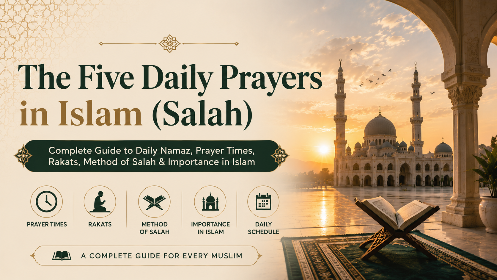 The Five Daily Prayers in Islam (Salah) – Complete Guide to Daily Namaz, Prayer Times, Rakats, Method of Salah & Importance in Islam-1