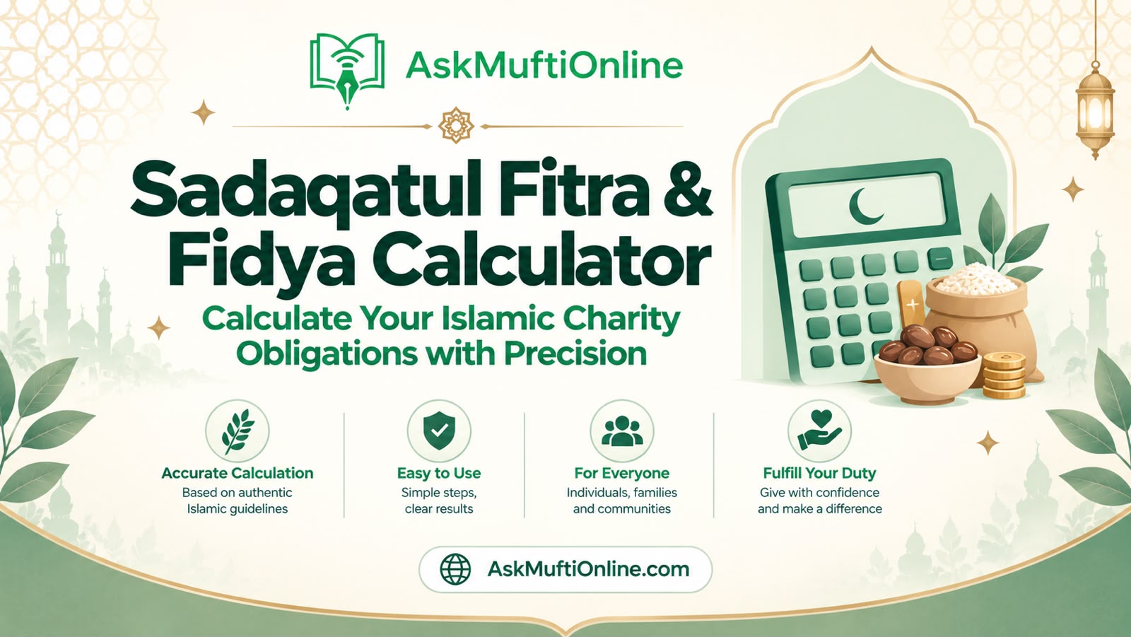 Sadaqatul Fitra & Fidya Calculator : Complete guide